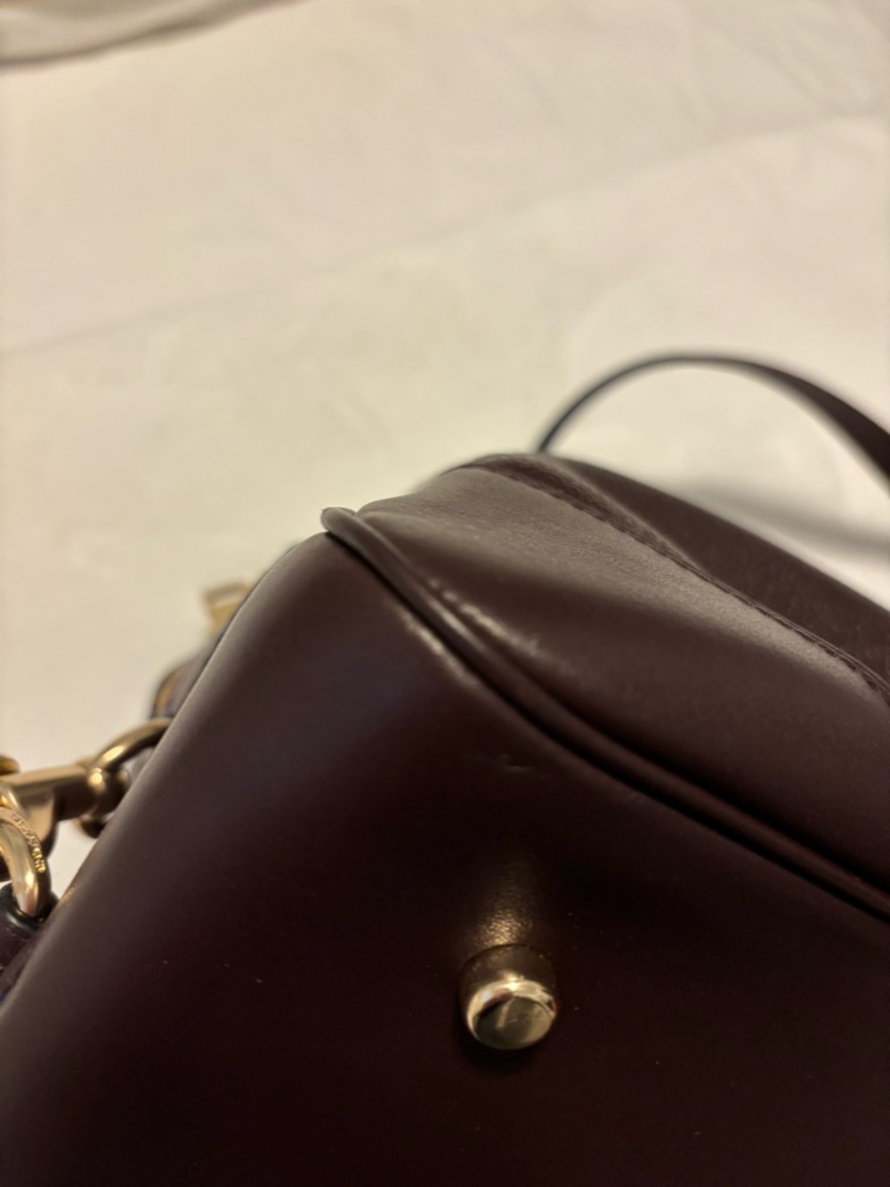 Coach Pebbled Leather Satchel in Deep Burgundy - Picture 13 of 14